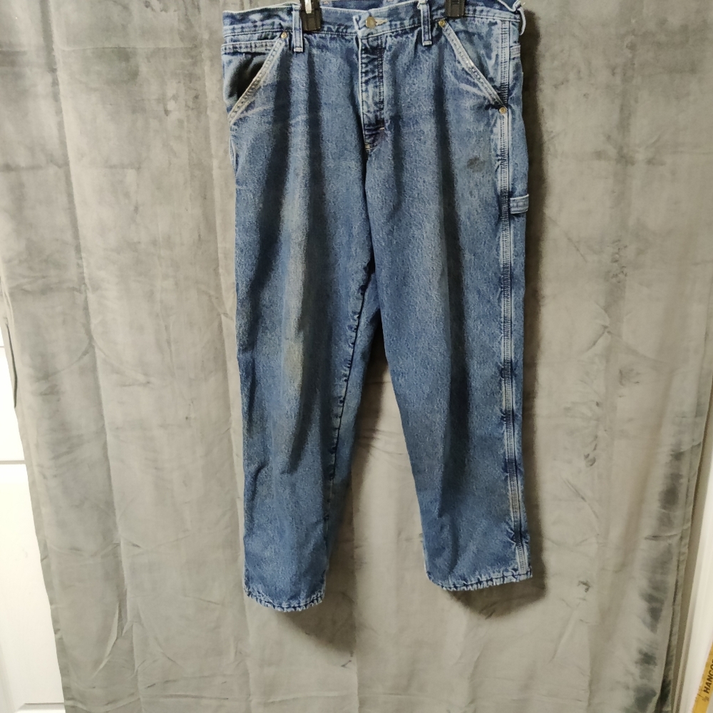 Wrangler Fleece Lined Carpenter Work Jeans Size 34x30